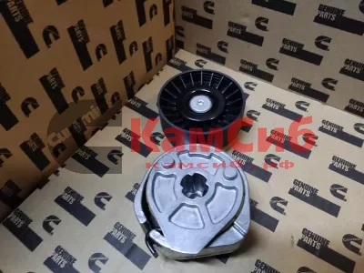 Ролик натяжной (с кронштейном) (гладкий ролик) (D-85mm) ОРИГИНАЛ 2 бобышки