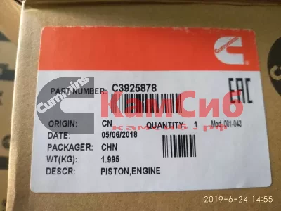 Поршень 6СТ ОРИГИНАЛ  (камера маленькая-грибок) 3922476